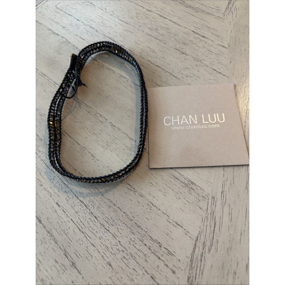 Chan Luu braided bracelet leather wrap with Skull Detail